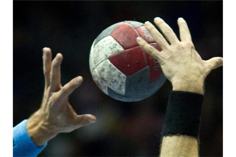 Ein Handball-Spiel. Foto: Jens Wolf/dpa-Zentralbild/dpa/Symbolbild