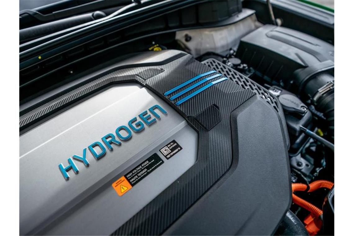 Ein Hyundai Nexo Carsharing Auto mit Hydrogen Brennstoffzellen-Antrieb. Foto: Michael Kappeler/dpa