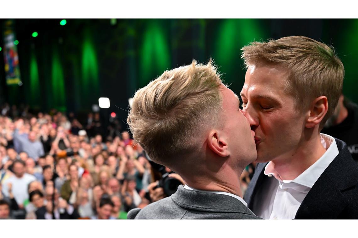 Ein Kuss für "die Liebe meines Lebens".