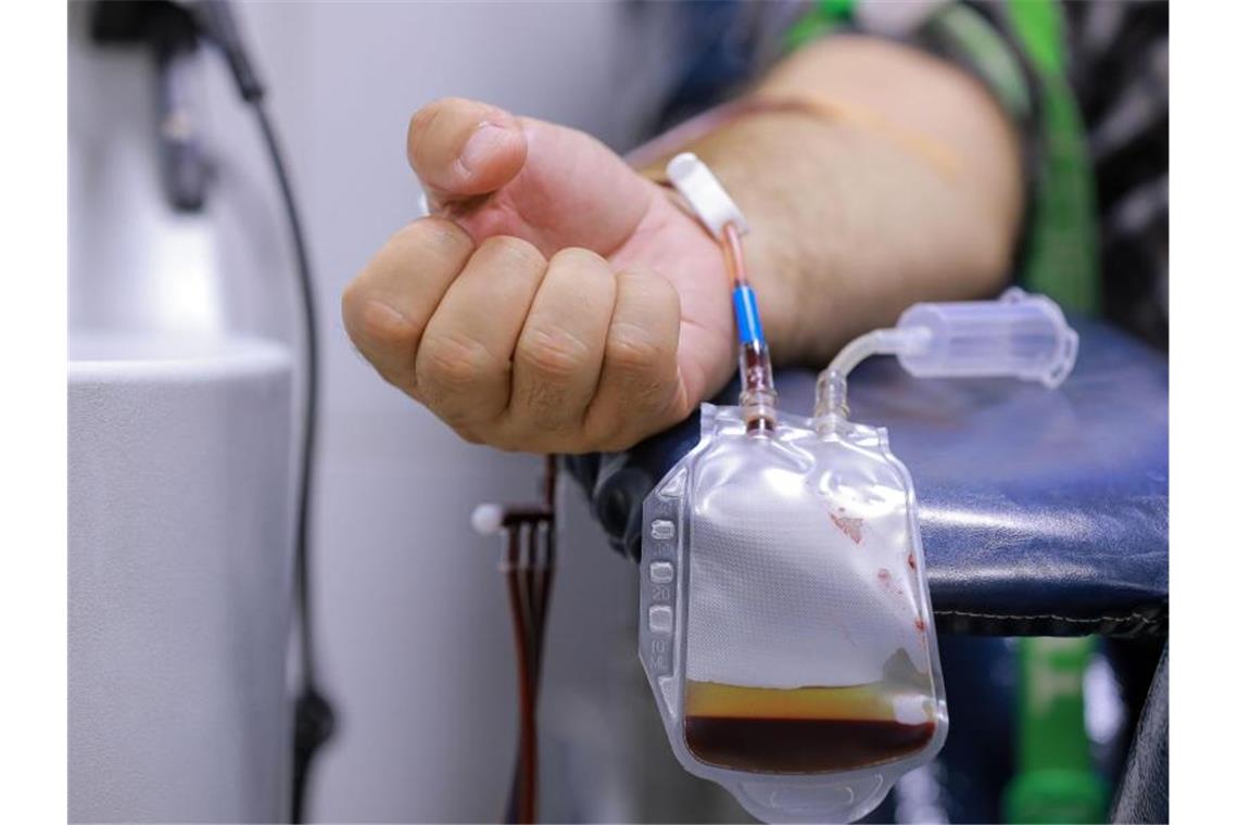 Niederlande: Homosexuelle können leichter Blut spenden Ein Mann bei der Blutspende. (Archivbild). Foto: Ameer Al Mohammedaw/dpa/dpa-tmn