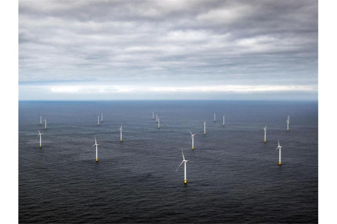 Rückbau von Windkraft-Anlagen auf See als Chance für Häfen? Ein Offshore-Windpark in der Nordsee. Foto: Danny Lawson/PA Wire/dpa