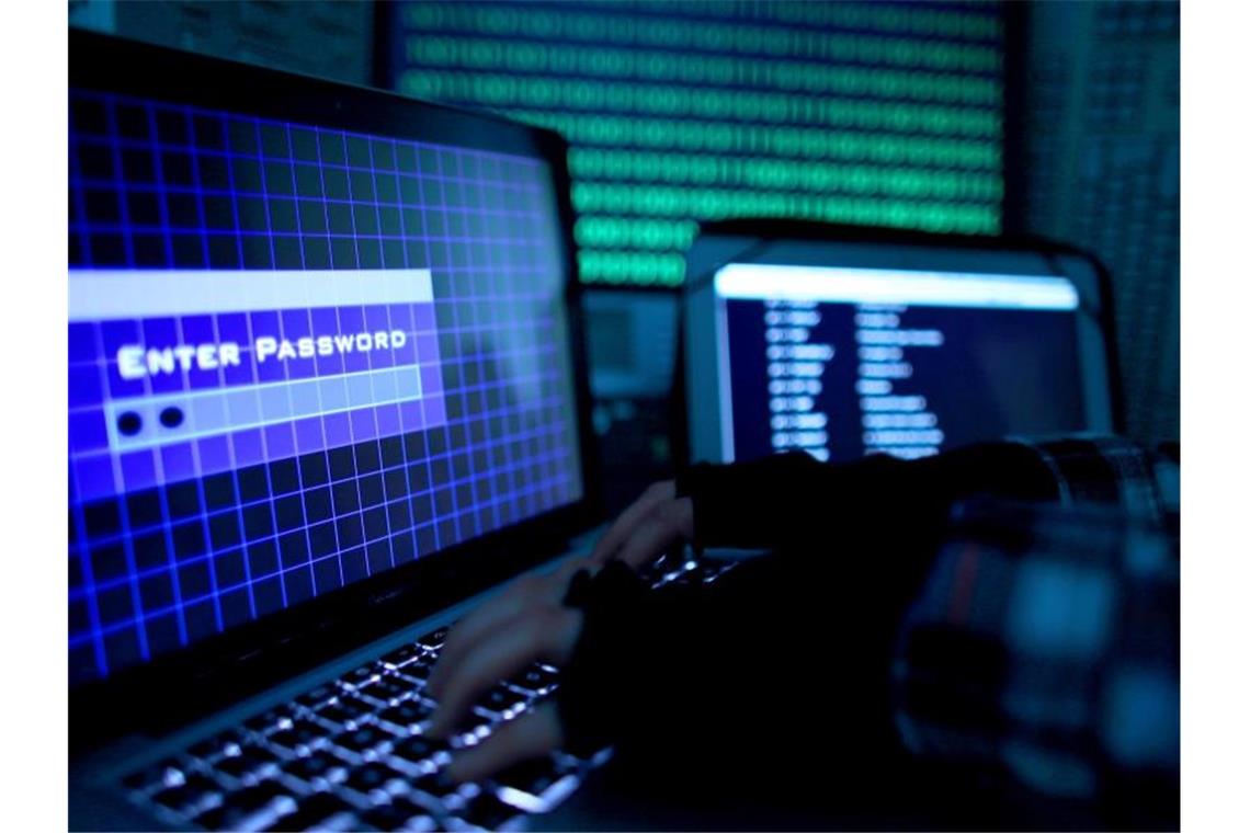 Internetangriffe: Energieversorger und LKA proben Ernstfall Ein Passwort wird auf einem Laptop über die Tastatur eingegeben. Foto: Oliver Berg/Archivbild