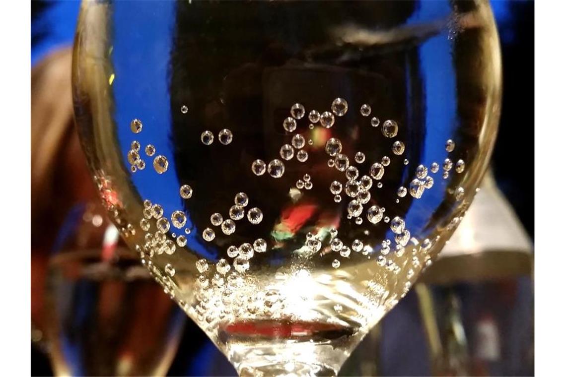 Ein perlendes Getränk in einem Sektglas. Foto: Barbara Gindl/APA/dpa/Symbolbild
