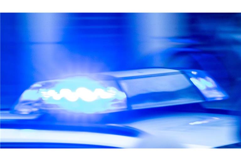 Ein Streifenwagen der Polizei ist mit Blaulicht im Einsatz. (zu dpa: «Mann bei Demo in Halle nach Wahl verletzt - Staatsschutz ermittelt»)