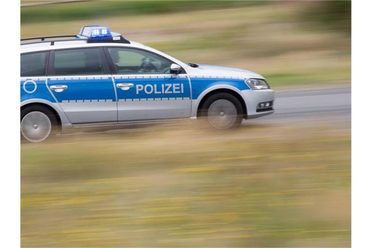 Ein Streifenwagen fährt mit Blaulicht über eine Straße. Foto: Friso Gentsch/dpa/Symbolbild