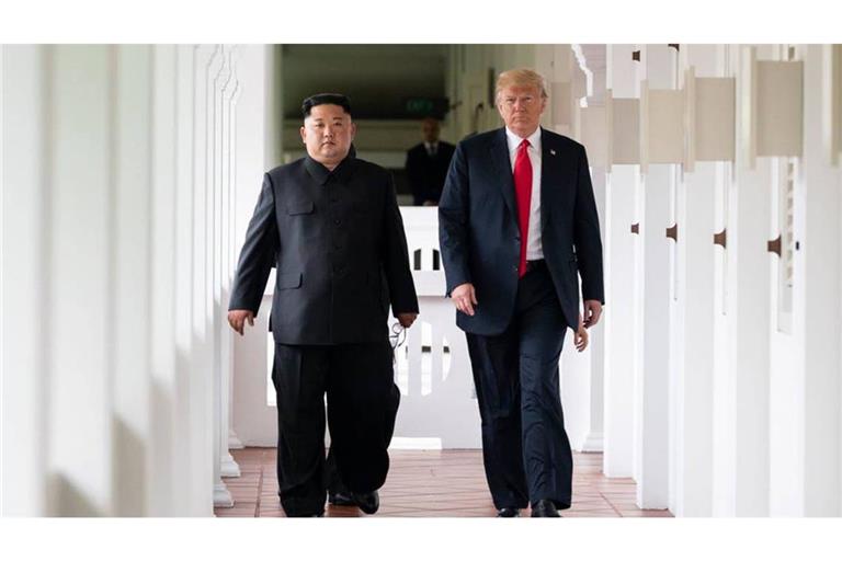 Ein Treffen, dass weltpolitisch für Irritationen sorgte: Der Gipfel mit US-Präsident Donald Trump (rechts) und dem nordkoreanischen Diktator Kim Jong Un im Jahr 2018.