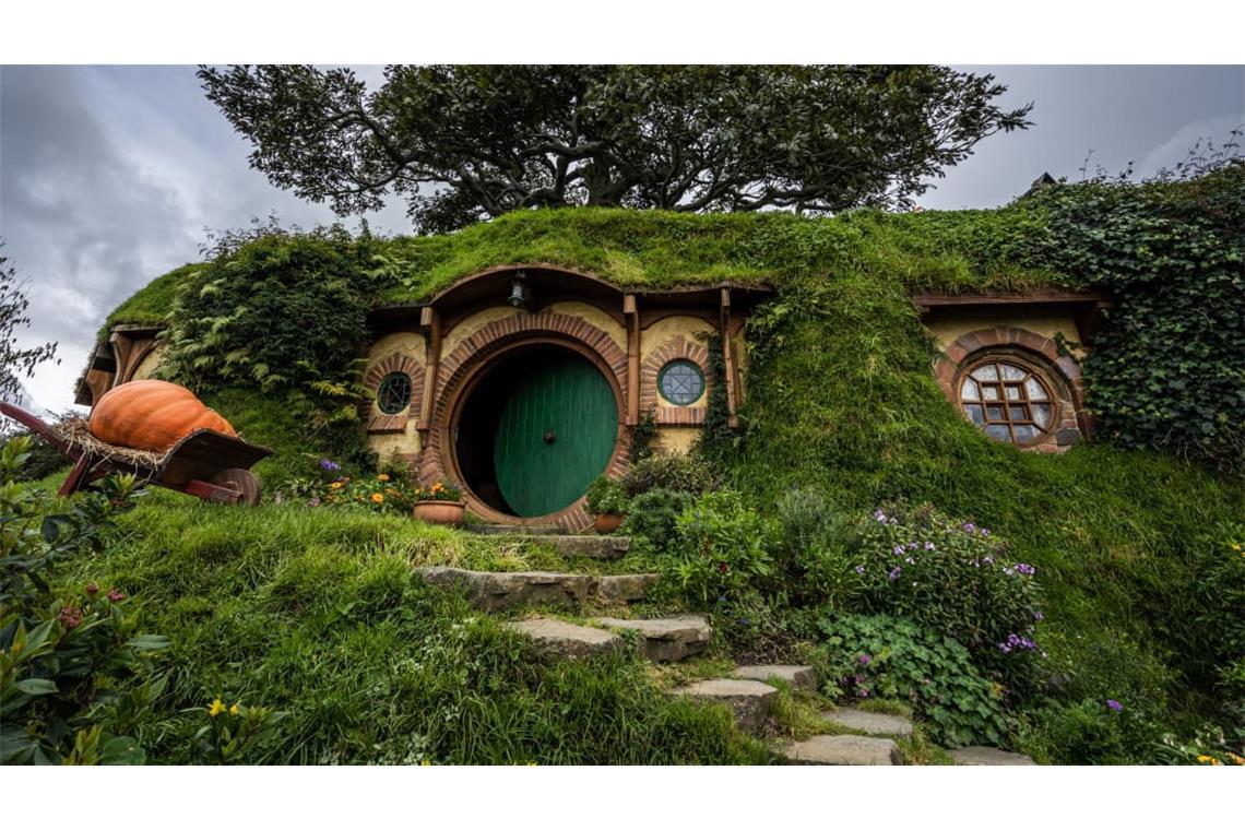 Ein typisches Hobbit-Haus in Matamata.
