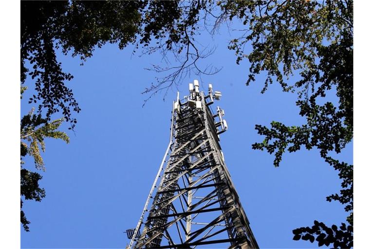 Ein Vodafone-Funkturm in einem Waldstück in Heiligendamm, Mecklenburg-Vorpommern. Foto: Bernd Wüstneck/dpa-Zentralbild/dpa