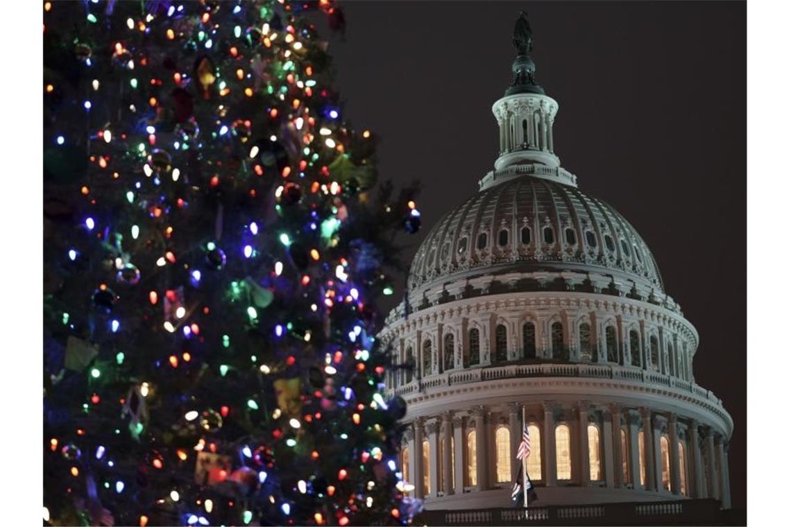 Ein Weihnachtsbaum vor dem Kapitol in Washington. Foto: J. Scott Applewhite/AP/dpa