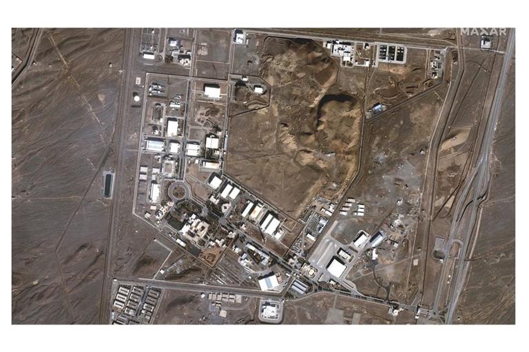 Ein Ziel des israelischen Angriffs: Dieses von Maxar Technologies zur Verfügung gestellte Satellitenbild zeigt die Nuklearanlage Natanz im Iran am 24. Januar 2025.