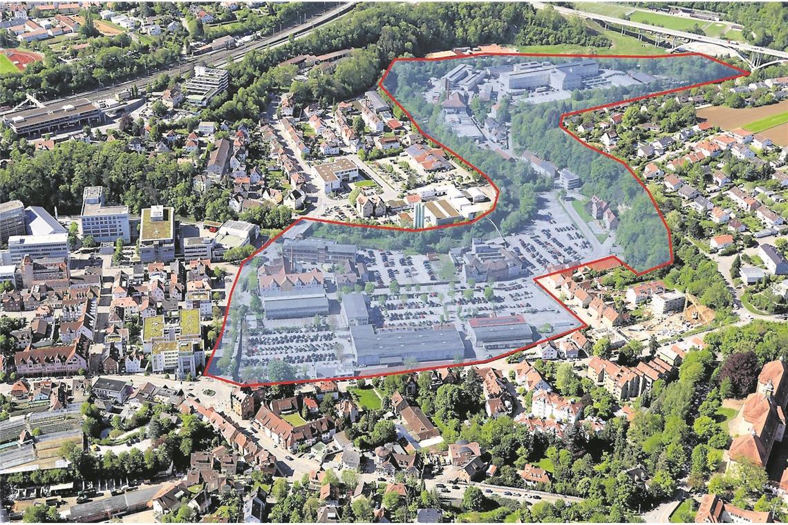 IBA 2027: Der erste Schritt Richtung Zukunft Eine 15 Hektar große Fläche zwischen Friedrichstraße und Murrtalviadukt wartet auf eine neue Nutzung. Bis zur Internationalen Bauausstellung in acht Jahren soll hier ein Quartier der Zukunft entstehen.Foto: Stadtplanungsamt Backnang