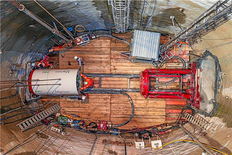 Eine ähnlich riesige Baugrube wird es nächstes Jahr neben der B14 geben. Geht es nach den Plänen der Stadt Backnang, so werden die Arbeiten für die Tunnelbohrung im Mai vergeben und könnten nach dem Sommer beginnen. Symbolfoto: Kai Deuerer Ingenieurdienstleistungen