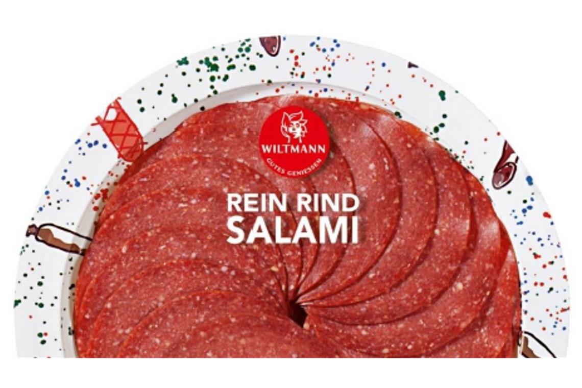 Diese Supermärkte rufen Salami zurück Eine der betroffenen Packungen von Wiltmann.