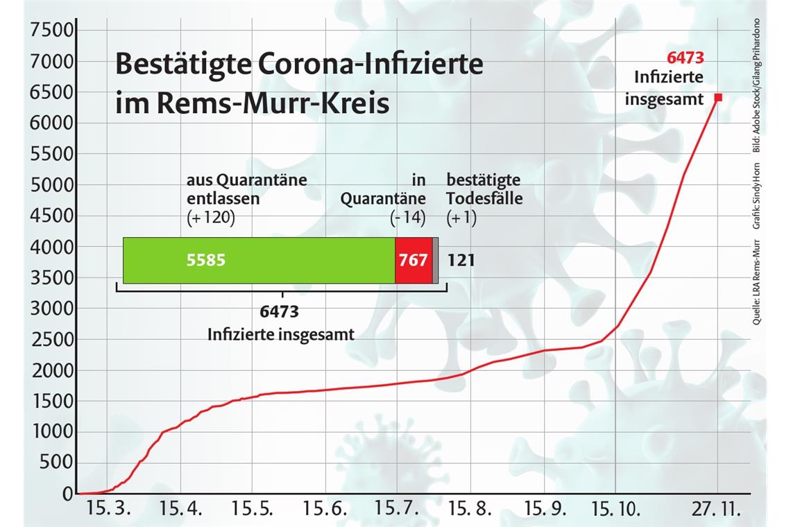 Eine deutliche Verbesserung der Corona-Lage im Rems-Murr-Kreis ist leider noch nicht in Sicht.
