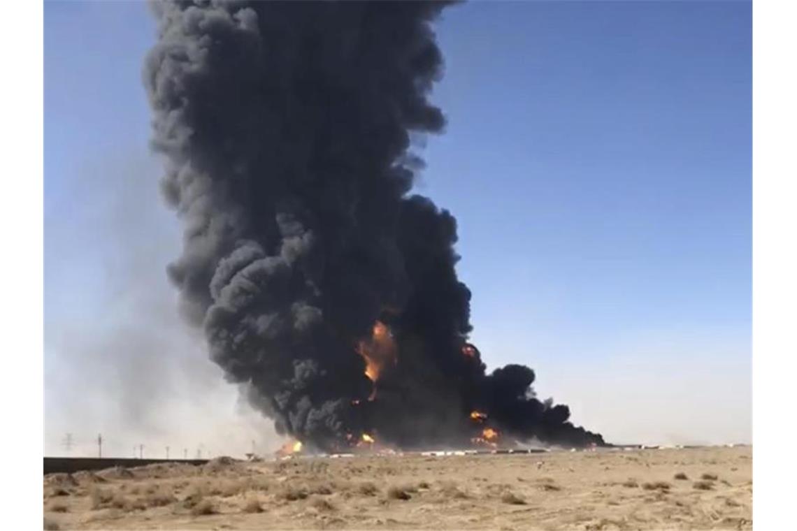 Hunderte Gastankwagen in Flammeninferno zerstört