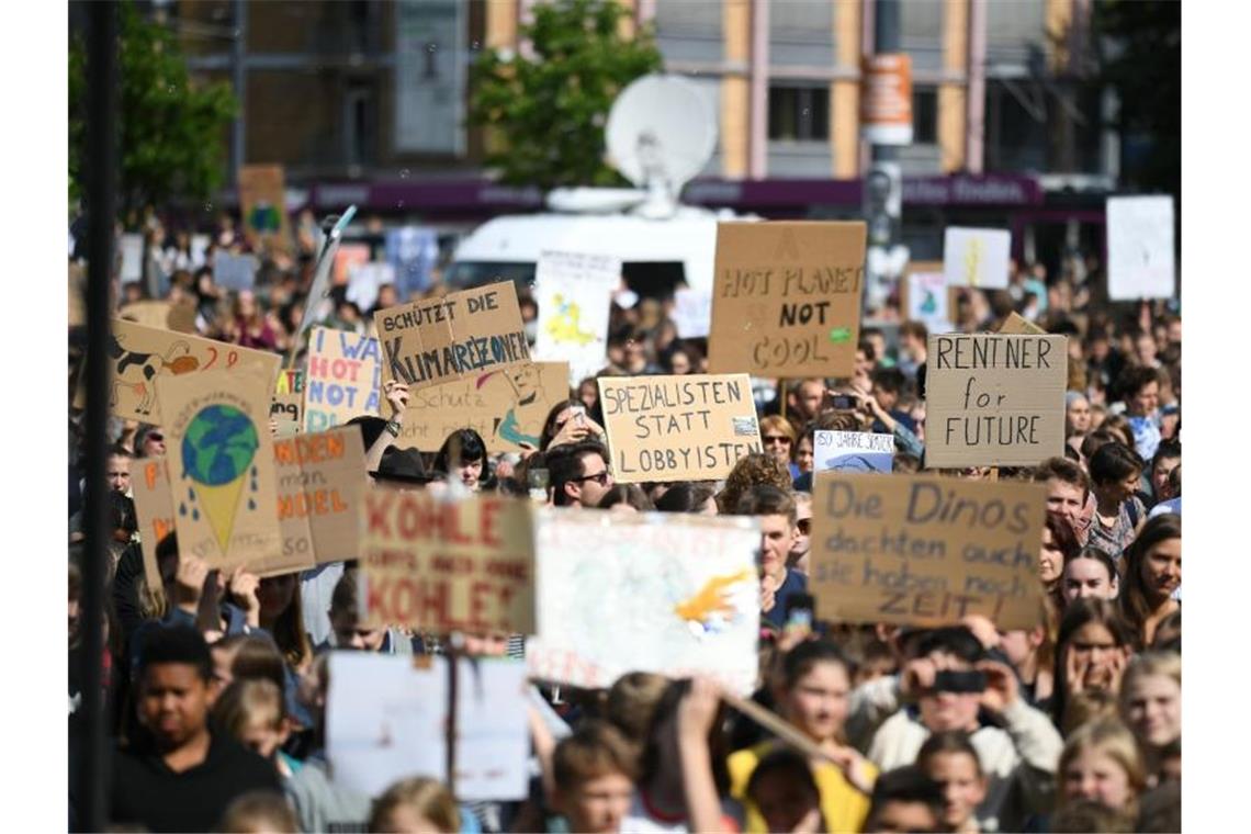 Rund 8500 Teilnehmer bei Fridays for Future Eine „Fridays for Future“-Demonstration in Freiburg. Foto: Patrick Seeger/Archivbild