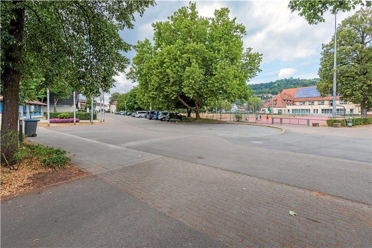 Eine Gruppe Jugendlicher und junger Erwachsener nutzt das Areal, auf dem sich die Festhalle (links), der Tartanplatz und die Stadthalle (rechts) befinden, verstärkt als abendlichen Treffpunkt. Für die Anwohner ist das zu später Stunde zu einer Belastung geworden. Foto: Stefan Bossow