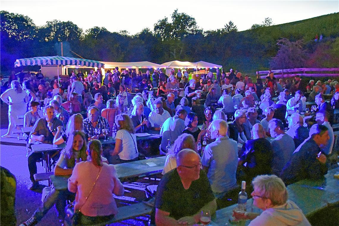 Eine laue Sommernacht lud zum geselligen Verweilen ein. Kelter. Wein. Berg. „Par...