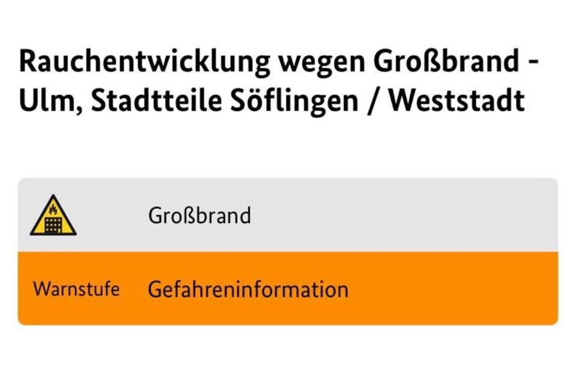 Eine NINA-Warnung wurde versendet.
