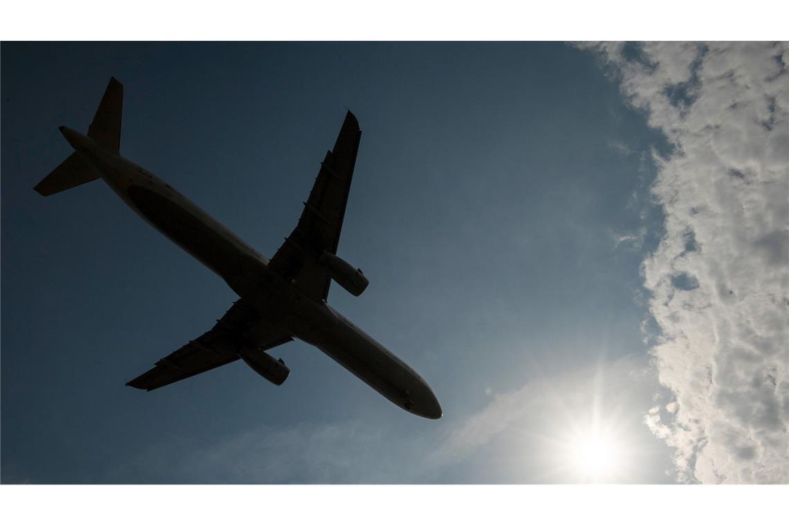 Eine Passagiermaschine landet in Frankfurt (Symbolbild).