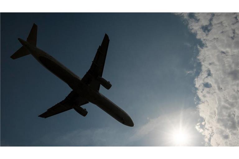 Eine Passagiermaschine landet in Frankfurt (Symbolbild).