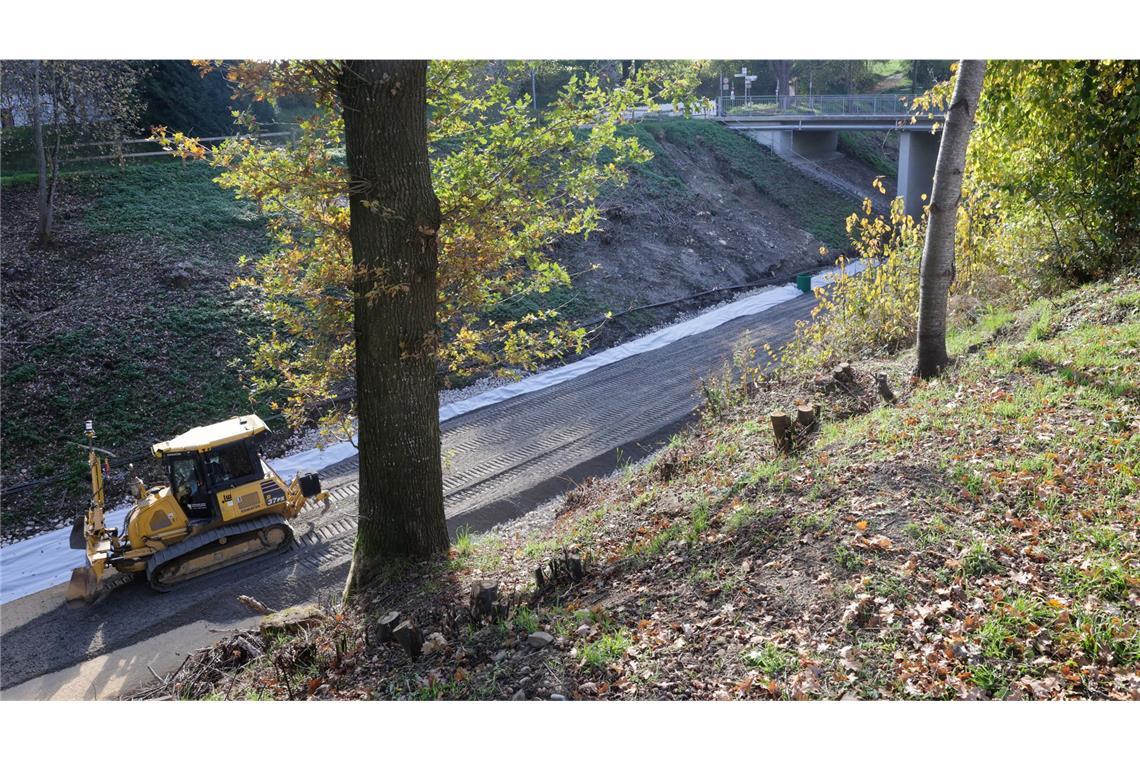 Nach Zugunglück in Riedlingen: Strecke bleibt länger gesperrt Eine Planierraupe steht während Gleisarbeiten auf der Bahnstrecke zwischen den Ortsteilen Zwiefaltendorf und Zell.