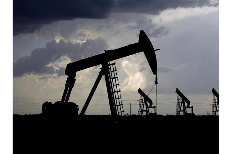 Eine Reihe von Öl-Tiefpumpen: Schon bald soll mit der Förderung von bis zu 220.000 Barrel Öl am begonnen werden. Foto: Eli Hartman/Odessa American/AP/dpa/Symbolbild
