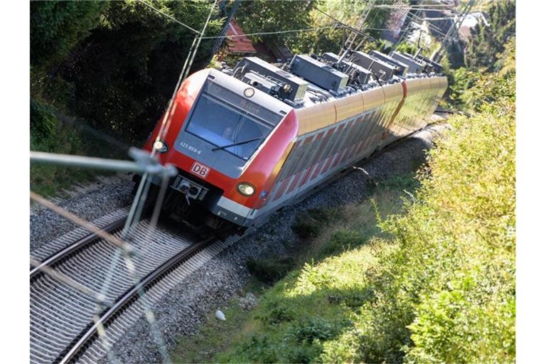 Eine S-Bahn fährt über die Gleise. Foto: Matthias Balk/dpa/Symbolbild