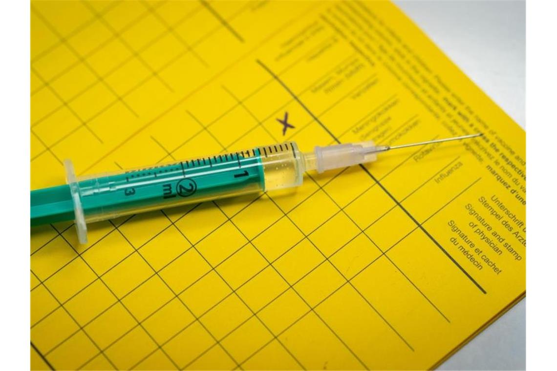 Eine Spritze liegt auf einem Impfpass. Foto: Friso Gentsch/Archiv