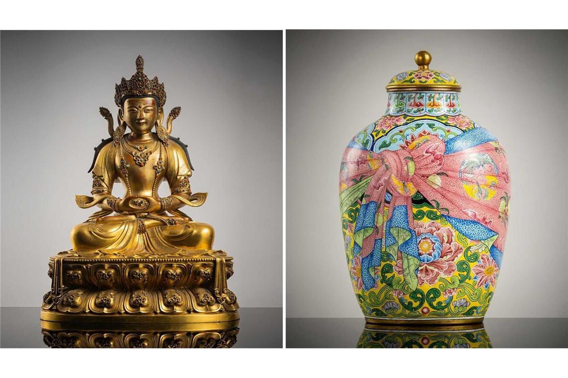 Eine vergoldete Bronzefigur aus der Kangxi-Periode und eine emaillierte  Deckelvase aus der Yongzheng-Zeit waren die teuersten Objekte unter den ostasiatischen Meisterwerken.