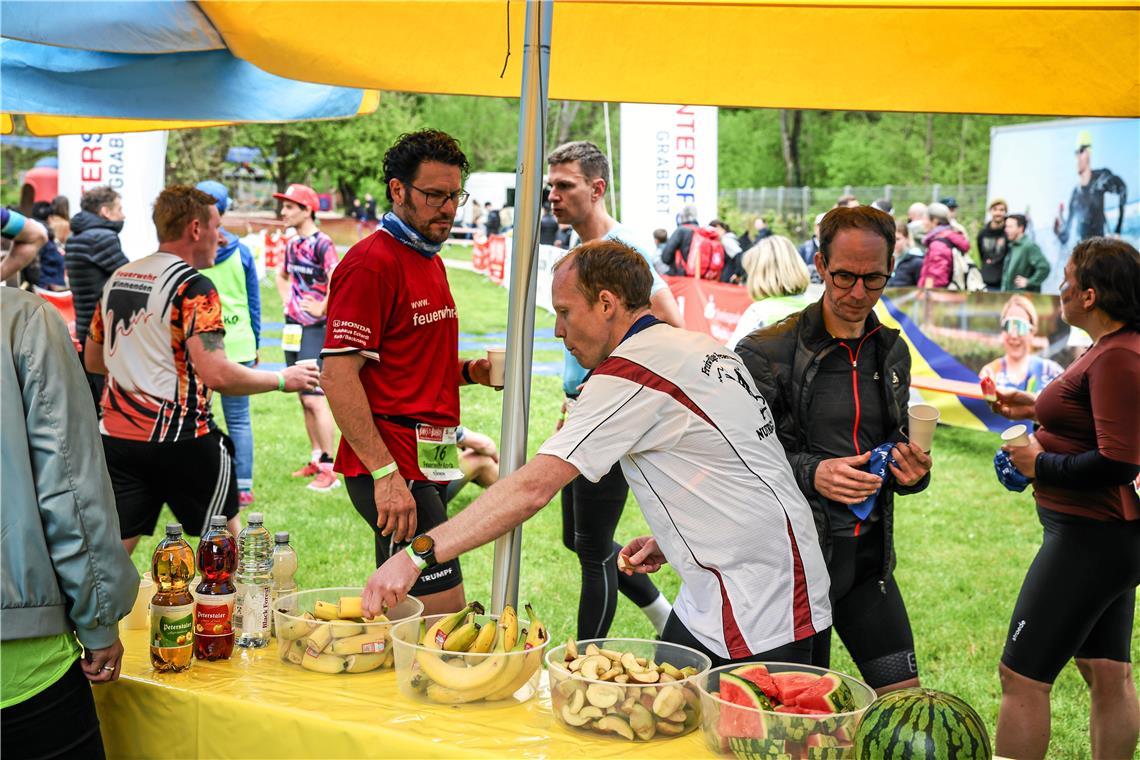 Eine willkommene Stärkung im Zielbereich.