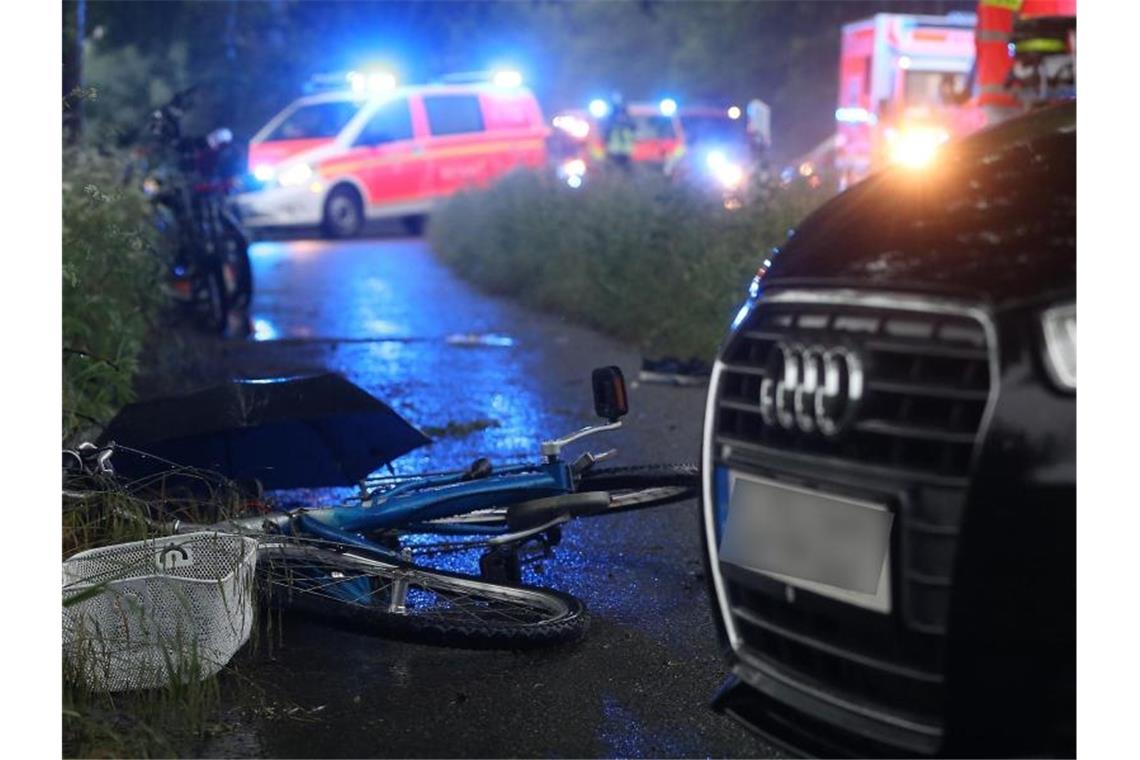 Eine Zwölfjährige wurde bei dem Unglück im Düsseldorfer Naturschutzgebiet Urdenbacher Kämpe lebensgefährlich verletzt - ihre Mutter musste mit einem Schock behandelt werden. Foto: David Young/dpa