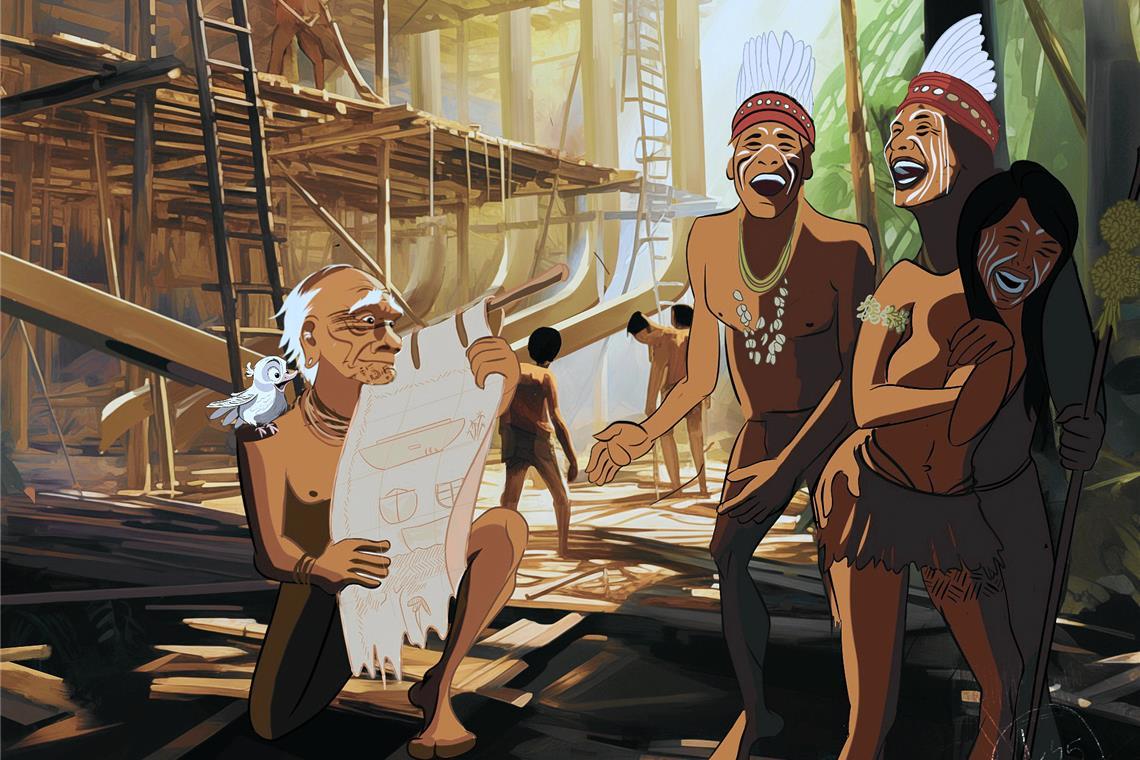 Eines der Motive: Noah erntet Spott, wenn er von den Plänen seiner Arche spricht. Foto: privat