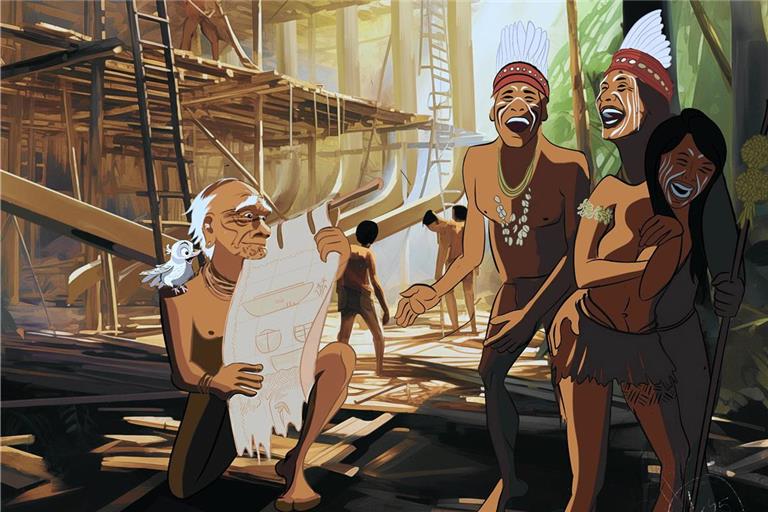 Eines der Motive: Noah erntet Spott, wenn er von den Plänen seiner Arche spricht. Foto: privat