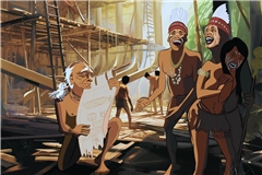 Eines der Motive: Noah erntet Spott, wenn er von den Plänen seiner Arche spricht. Foto: privat