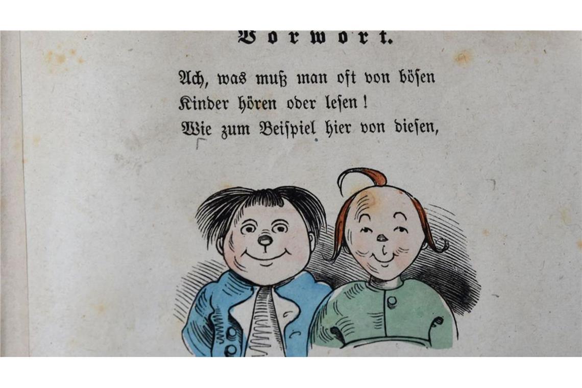 Böse, witzig, zeitlos: Max und Moritz feiern Jubiläum Eines der seltenen erhaltenen Exemplare der Erstausgabe von „Max und Moritz“ im Museum Wilhelm Busch in Hannover. Das Buch erschien Ende Oktober 1865 im Münchner Verlag Braun und Schneider. Wilhelm Busch (1832-1908) wurde mit der Lausbubengeschichte in sieben Streichen schon zu Lebzeiten berühmt.
