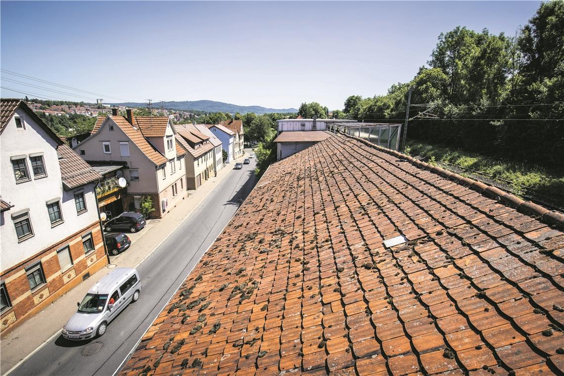 Einige Gebäude zwischen der Eugen-Adolff-Straße und den Bahngleisen sind über 100 Jahre alt und ziemlich heruntergekommen. Sie tragen dazu bei, dass die Straße eine Art Schluchtcharakter hat. Die künftige Bebauung soll nach dem Willen der Stadt lockerer ausfallen. Foto: A. Becher
