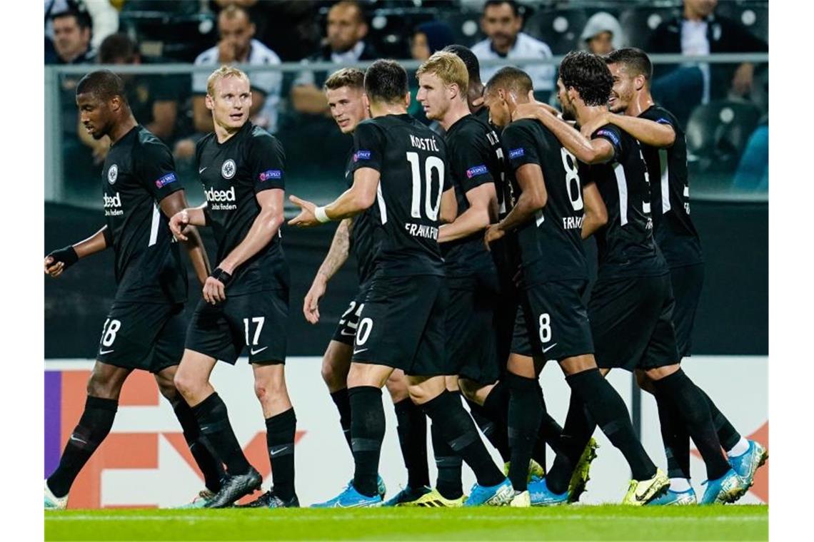 Eintracht Frankfurt gewann 1:0 in Guimarães. Foto: Uwe Anspach/dpa