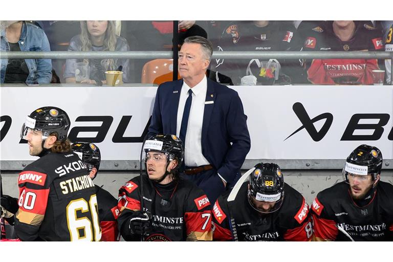 Eishockey-Bundestrainer Harold Kreis musste mit seinem Team eine Niederlage gegen Frankreich hinnehmen.