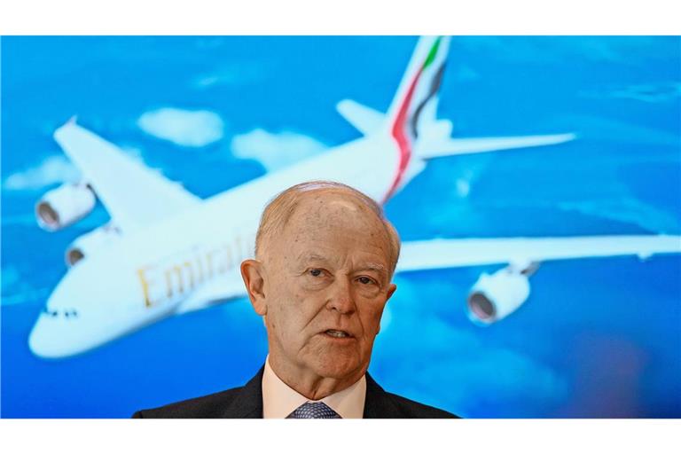 Emirates-Chef Tim Clark bei einer Pressekonferenz im November.