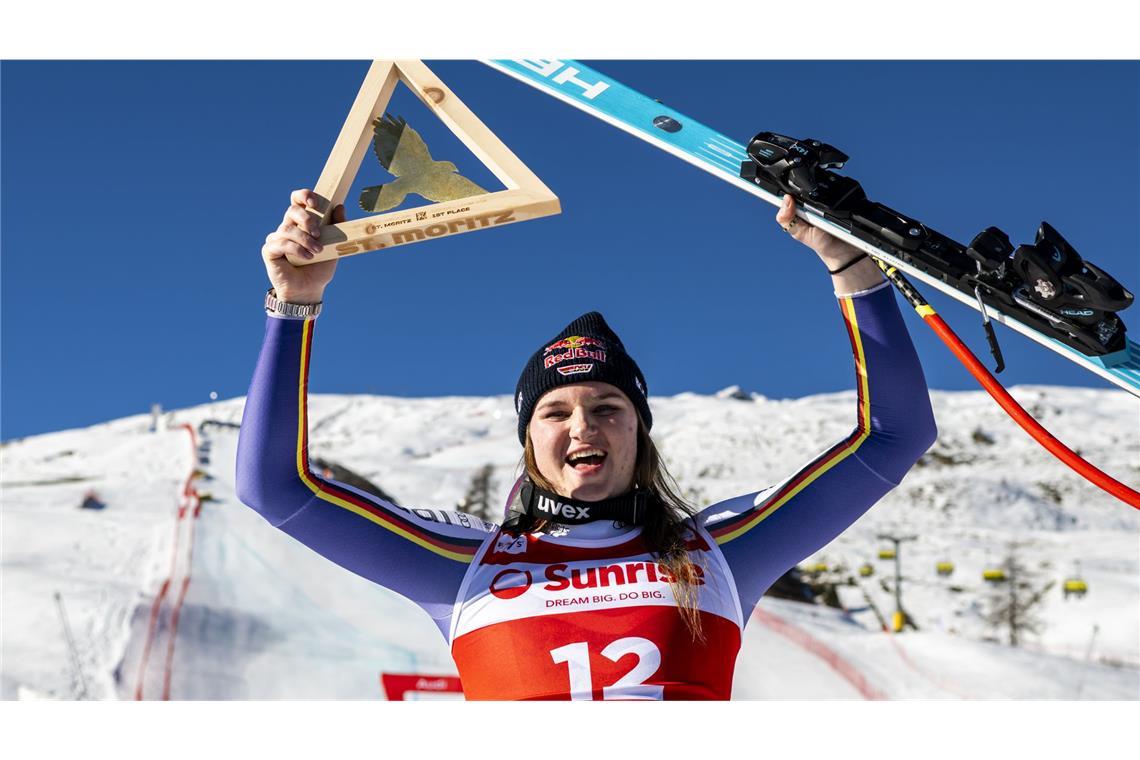 Emma Aicher siegte in St. Moritz.