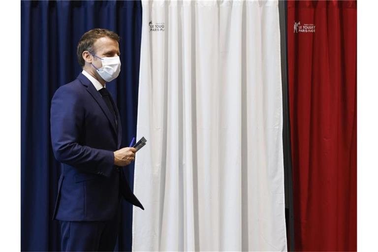 Emmanuel Macrons Partei LREM konnte in keiner einzigen Region gewinnen. Foto: Ludovic Marin/POOL AFP/AP/dpa