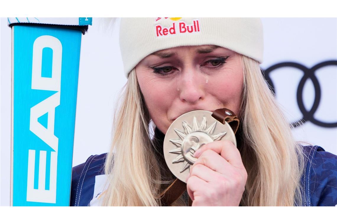 Emotionaler Podestplatz: Lindsey Vonn im März in Sun Valley. (Archivbild)