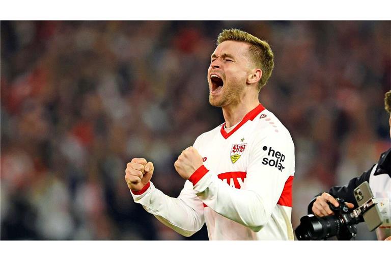 Emotionsgeladen: Maximilian Mittelstädt vom VfB Stuttgart will auch nach dem Pokalfinale in Berlin jubeln.