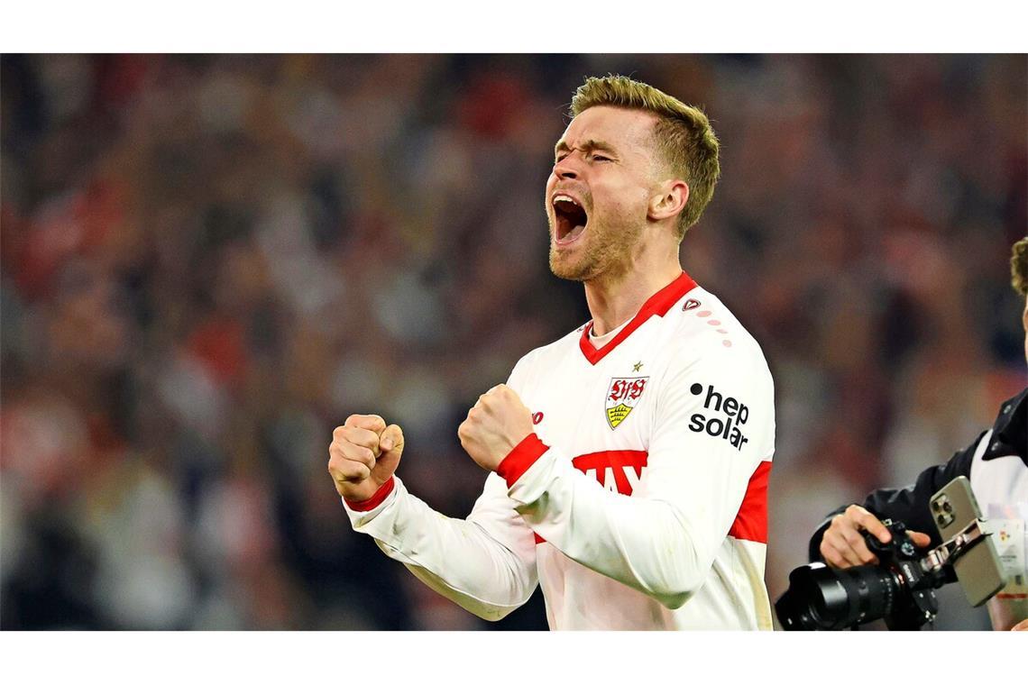 „Ich verspüre pure Freude“ Emotionsgeladen: Maximilian Mittelstädt vom VfB Stuttgart will auch nach dem Pokalfinale in Berlin jubeln.
