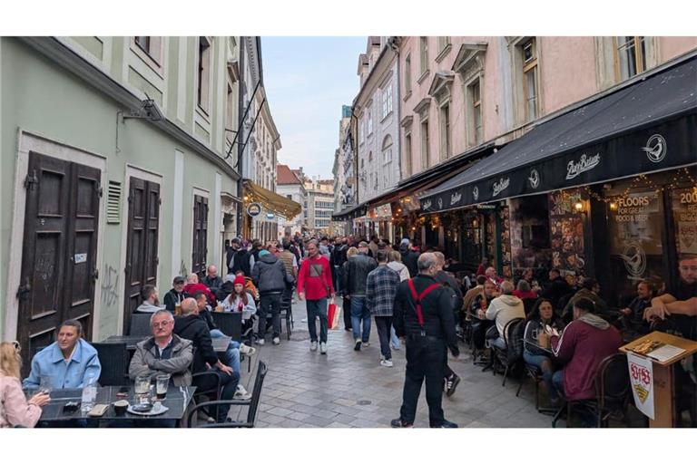 Entspannte Stimmung am Meetingpoint in Bratislava