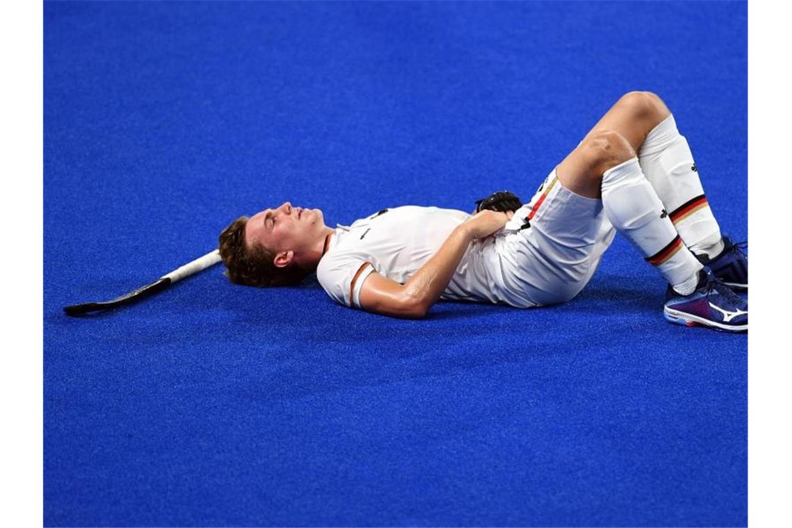 Enttäuscht: Deutschlands Niklas Bosserhoff nach der Niederlage gegen Australien. Foto: Swen Pförtner/dpa