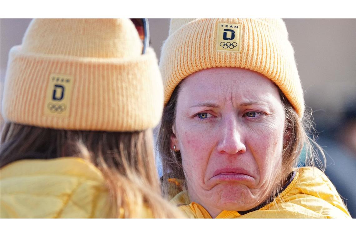 Enttäuschte Gesichter wie das von Skirennfahrerin Lena Dürr gab es zuletzt bei den Winterspielen von vielen deutschen Sportlerinnen und Sportlern.