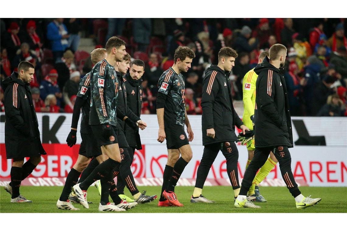 Pleite für den FC Bayern in Mainz – Leverkusen holt auf Enttäuschung bei den Spielern des FC Bayern