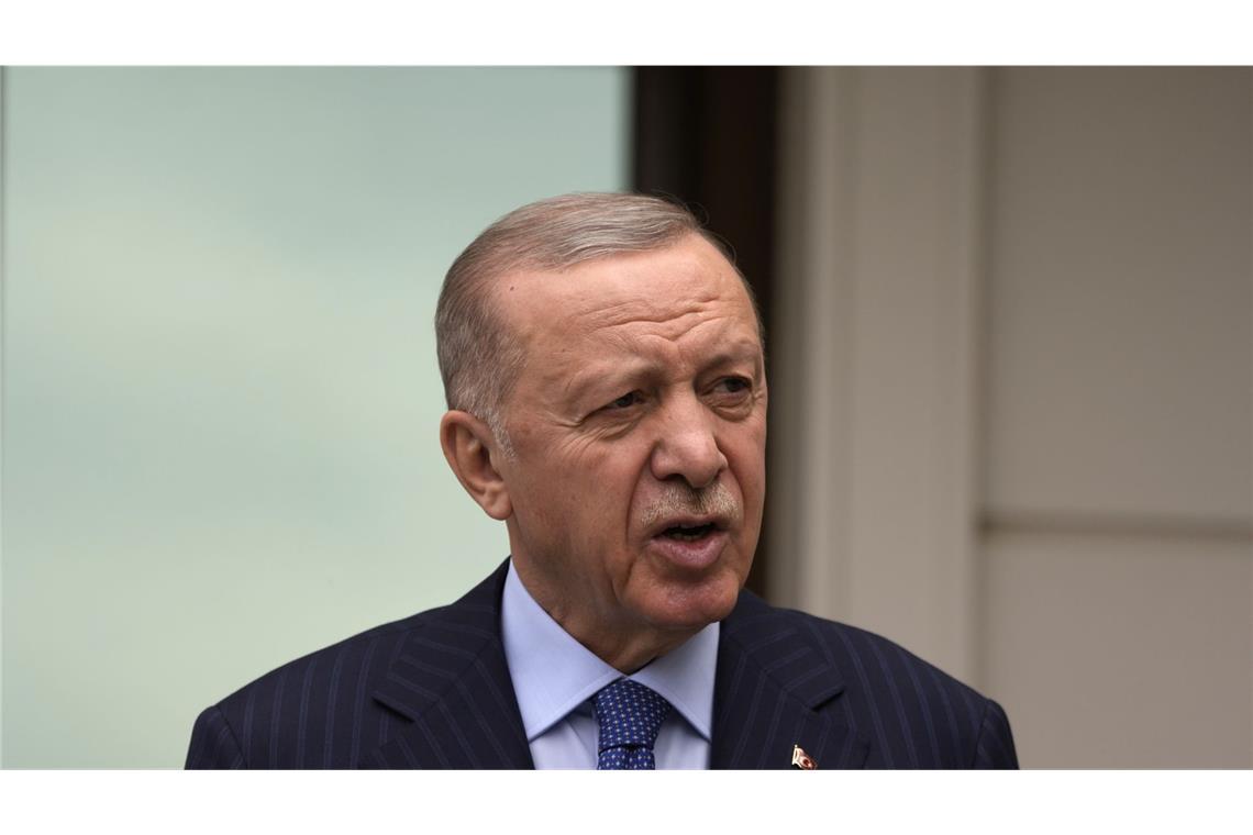 Erdogan bei einer Pressekonferenz.